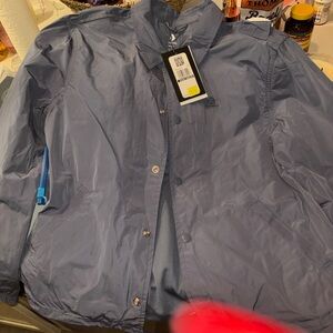Converse  Light Blue Snap Jacket water resistant